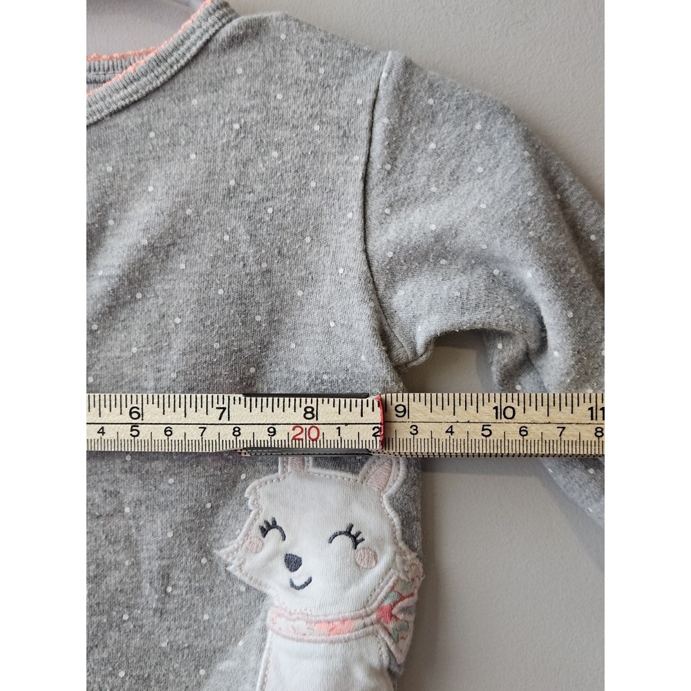 Carter's Baby Girl Size 6 Months 100% Cotton Gray & White Kitten‎ Pajamas - Picture 7 of 8